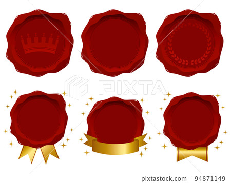 Set of 6 sealing wax emblems red 94871149