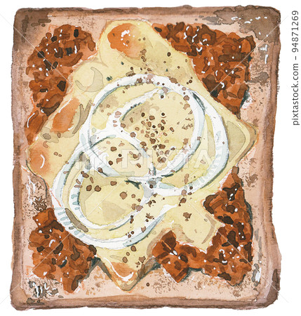 Delicious toast with canned mackerel 94871269