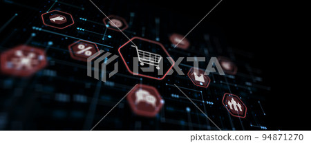 Online E-Commerce abstract business technology internet concept 94871270