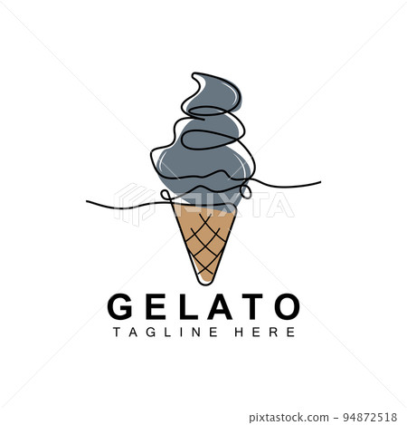 Ice Cream Gelato Logo Design, Sweet Soft Cold Food, Vector Brand Company Products 94872518