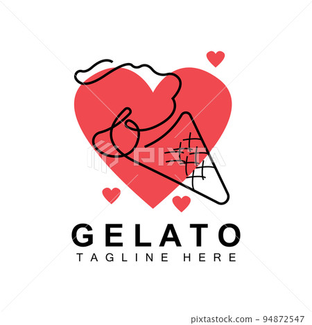 Ice Cream Gelato Logo Design, Sweet Soft Cold Food, Vector Brand Company Products 94872547