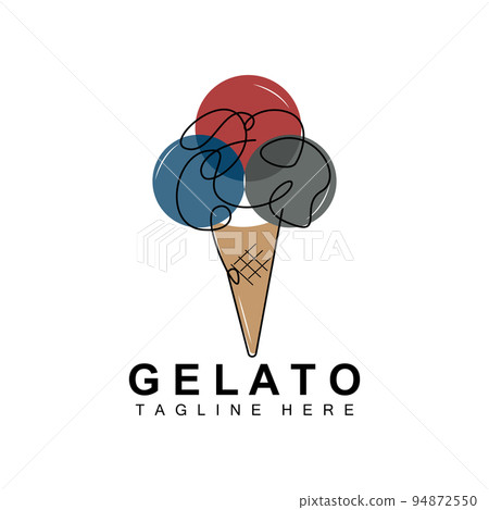 Ice Cream Gelato Logo Design, Sweet Soft Cold Food, Vector Brand Company Products 94872550