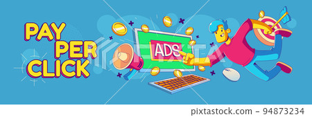Pay per click banner, ads, ppc business concept Pay per click banner, ads, ppc business concept 94873234