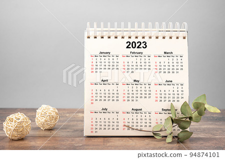 Calendar Year 2023 schedule. Close up 2023 calendar page dates and month background business planning appointment meeting concept. 2023 calendar template Calendar Year 2023 schedule. Close up 2023 calendar page dates and month background business planning appointment meeting concept. 2023 calendar template 94874101