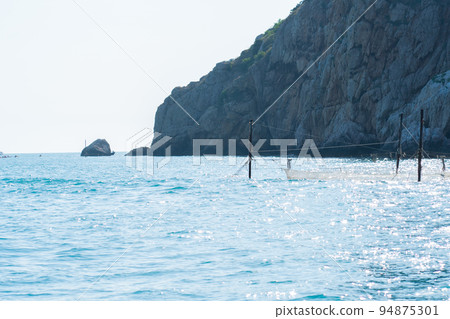 Network balaklava cembalo crimea fortress bay flying balaclava panorama rock, concept shore tourism from travel and harbor boat, coastline seascape. Background marina sun, Network balaklava cembalo crimea fortress bay flying balaclava panorama rock, concept shore tourism from travel and harbor boat, coastline seascape. Background marina sun, 94875301