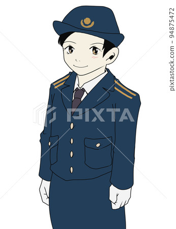 Illustration of one standing female self-defense officer (1) 94875472