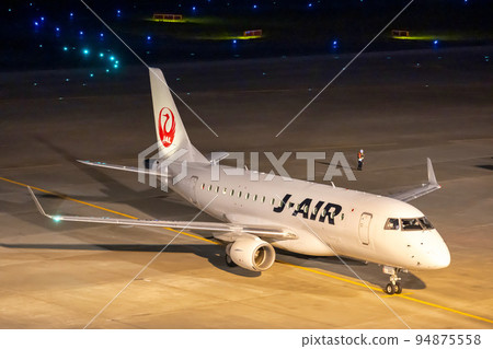 Airport at night Airplane taxiing Chitose City, Hokkaido 94875558