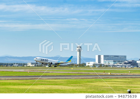 Airport scenery Chitose, Hokkaido, taking off Airport scenery Chitose, Hokkaido, taking off 94875639