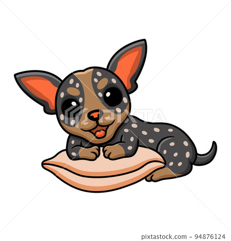 Cute australian cattle dog cartoon on the pillow 94876124