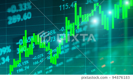 Background of Stock heatmap on the monitor in predominantly red 94876183