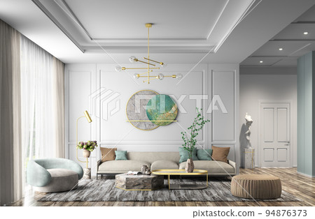 Interior design of modern apartment, living room 3d rendering 94876373