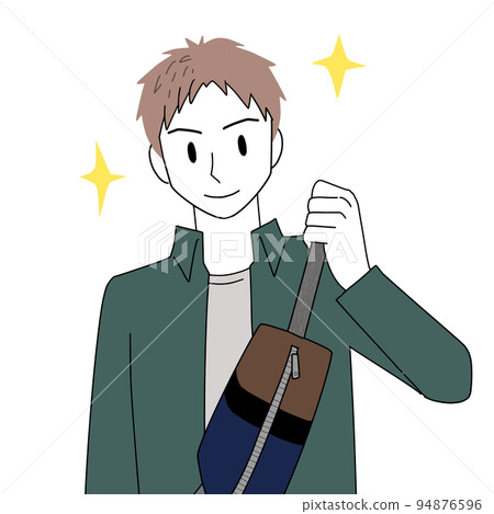 man going out with a bag 94876596