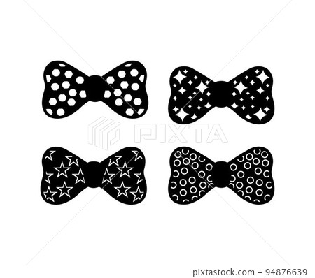 Collection of Black and White Bowties Illustrations  94876639