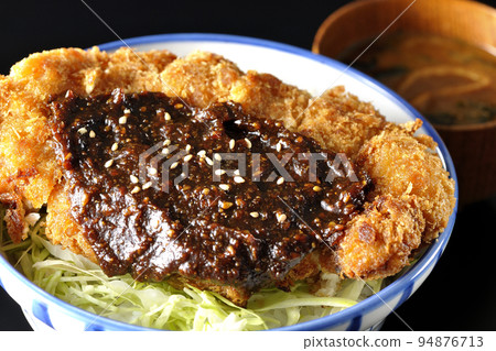 Miso katsudon and miso soup with plenty of cabbage Miso katsudon and miso soup with plenty of cabbage 94876713