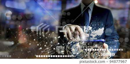 Communication technology by business people used smartphone to connect internet. Communication technology by business people used smartphone to connect internet. 94877967