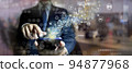 Businessman working smartphones technology, Young man using mobile apps for online. 94877968