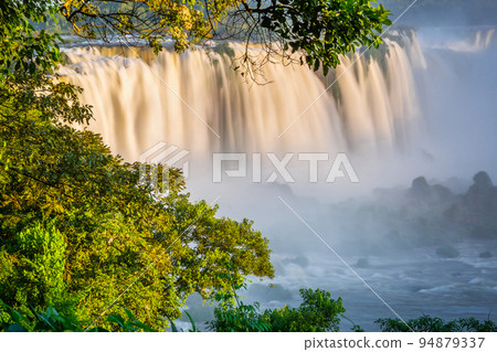 Iguazu Falls dramatic landscape, view from Brazil side, South America Iguazu Falls dramatic landscape, view from Brazil side, South America 94879337