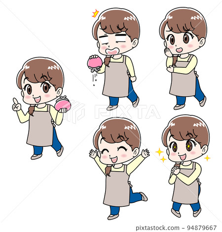 一位家庭主婦對保存家庭賬簿感到高興和悲傷的插圖 94879667