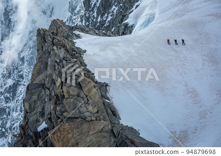 Mont Blanc massif, dramatic landscape in the French Alps, Eastern France 94879698