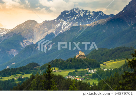 Tarasp in Lower Engadine Valley, Swiss Alps, Switzerland Tarasp in Lower Engadine Valley, Swiss Alps, Switzerland 94879701
