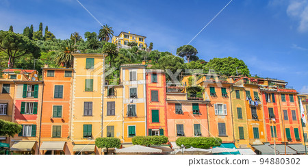 Portofino with colorful houses, luxury in little bay harbor, Liguria, Italy 94880302