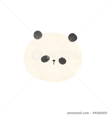 水彩畫可愛的熊貓臉圖標手繪插圖素材 水彩畫可愛的熊貓臉圖標手繪插圖素材 94880805