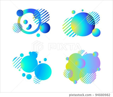 Set of Circle Liquid Gradation on Background  94880982