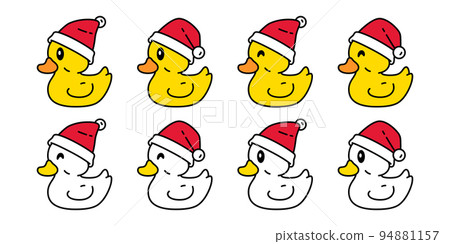 duck vector icon christmas santa claus hat rubber duck logo shower bathroom bird chicken character cartoon symbol doodle isolated illustration design duck vector icon christmas santa claus hat rubber duck logo shower bathroom bird chicken character cartoon symbol doodle isolated illustration design 94881157