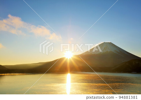 Happy New Year Mt. Fuji and First Sunrise Happy New Year Mt. Fuji and First Sunrise 94881381