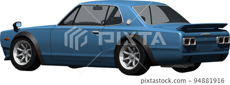Hakosuka's racing specification Nissan Skyline GT-R clipped image. background transparent illustration 94881916