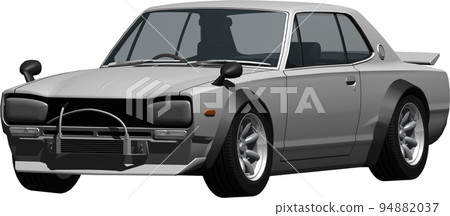 Hakosuka's racing specification Nissan Skyline GT-R clipped image. background transparent illustration 94882037