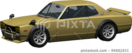 Hakosuka 的賽車規格 Nissan Skyline GT-R 剪輯圖像。背景透明插圖 Hakosuka 的賽車規格 Nissan Skyline GT-R 剪輯圖像。背景透明插圖 94882831