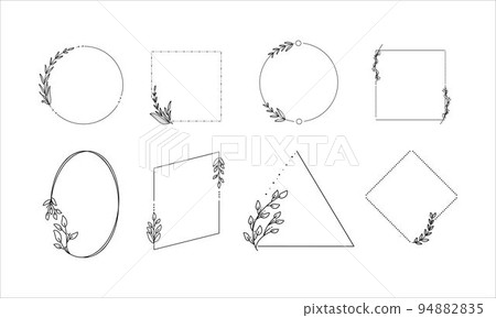 Set of Frame Border Wedding with Nature Leaves Vector Set of Frame Border Wedding with Nature Leaves Vector 94882835