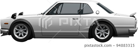 廣受歡迎的 Hakosuka,Nissan Skyline GT-R 的裁剪圖像。背景透明插圖 廣受歡迎的 Hakosuka,Nissan Skyline GT-R 的裁剪圖像。背景透明插圖 94883315