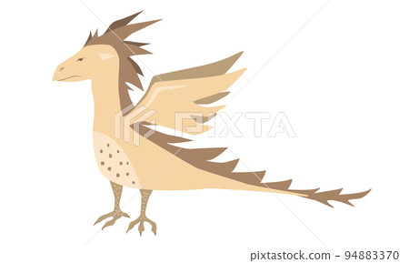 Cute and funny dragon. Hand drawn fairy tale character isolated on white background. Childish t shirt print design 94883370