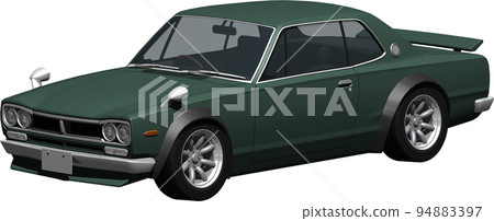 廣受歡迎的 Hakosuka，Nissan Skyline GT-R 的裁剪圖像。背景透明插圖 94883397