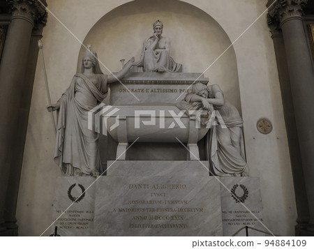 poet dante alighieri tomb in santa croce church Stock Photo