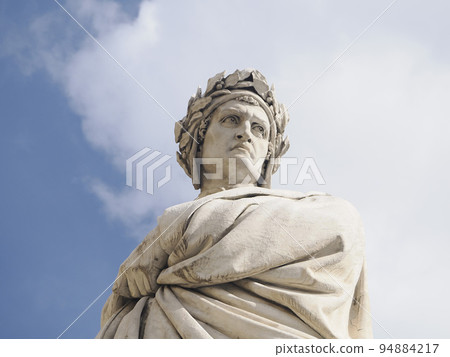 dante statue detail in florence santa croce place dante statue detail in florence santa croce place 94884217