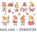 Cute autumn gnomes set. Thanksgiving characters. 94884584