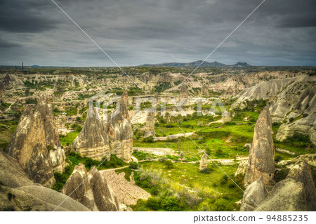 Sunrise panoramic view to Goreme city, Cappadocia, Turkey Sunrise panoramic view to Goreme city, Cappadocia, Turkey 94885235