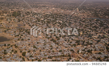 Aerial view to NDjamena and Chari or Chari river, Chad Aerial view to NDjamena and Chari or Chari river, Chad 94885248