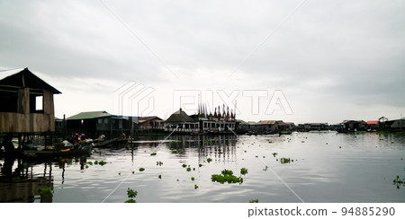 Stilt houses in the village of Ganvie on the Nokoue lake, Benin Stilt houses in the village of Ganvie on the Nokoue lake, Benin 94885290