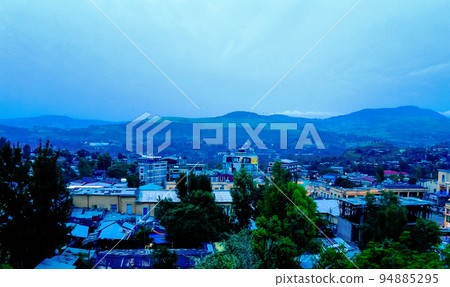 Aerial cityscape view to Gondar city, Ethiopia Aerial cityscape view to Gondar city, Ethiopia 94885295