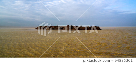 Salt Lake Karum aka Lake Assale or Asale at sunset , Danakil Afar, Ethiopia Salt Lake Karum aka Lake Assale or Asale at sunset , Danakil Afar, Ethiopia 94885301