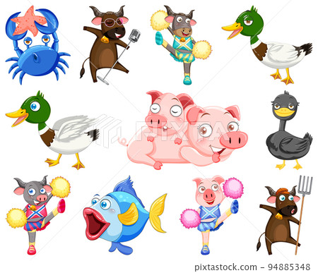 Cute animals with happy smile Cute animals with happy smile 94885348