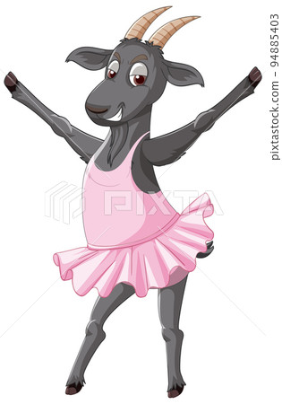 Black goat in a dress a ballerina Black goat in a dress a ballerina 94885403