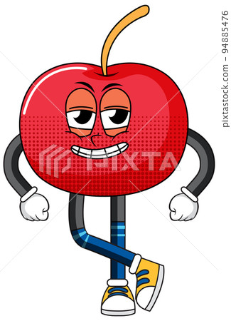 Cherry cartoon character on white background Cherry cartoon character on white background 94885476