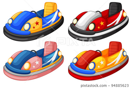 Cartoon bumper car on white background Cartoon bumper car on white background 94885623