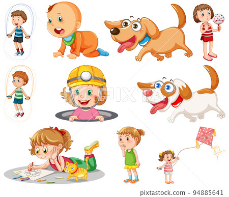 Boys and girls in different actions Boys and girls in different actions 94885641