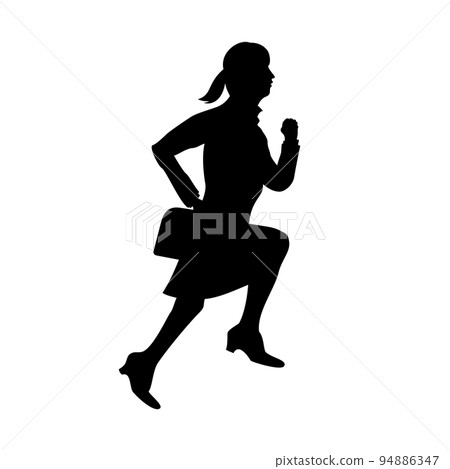 silhouette of business woman running up 94886347